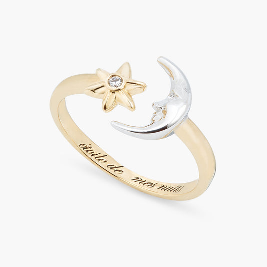 Moon And Star Adjustable Ring | ASAM6011