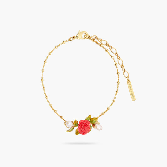 Rose and cultured pearl thin bracelet | ASAR2051