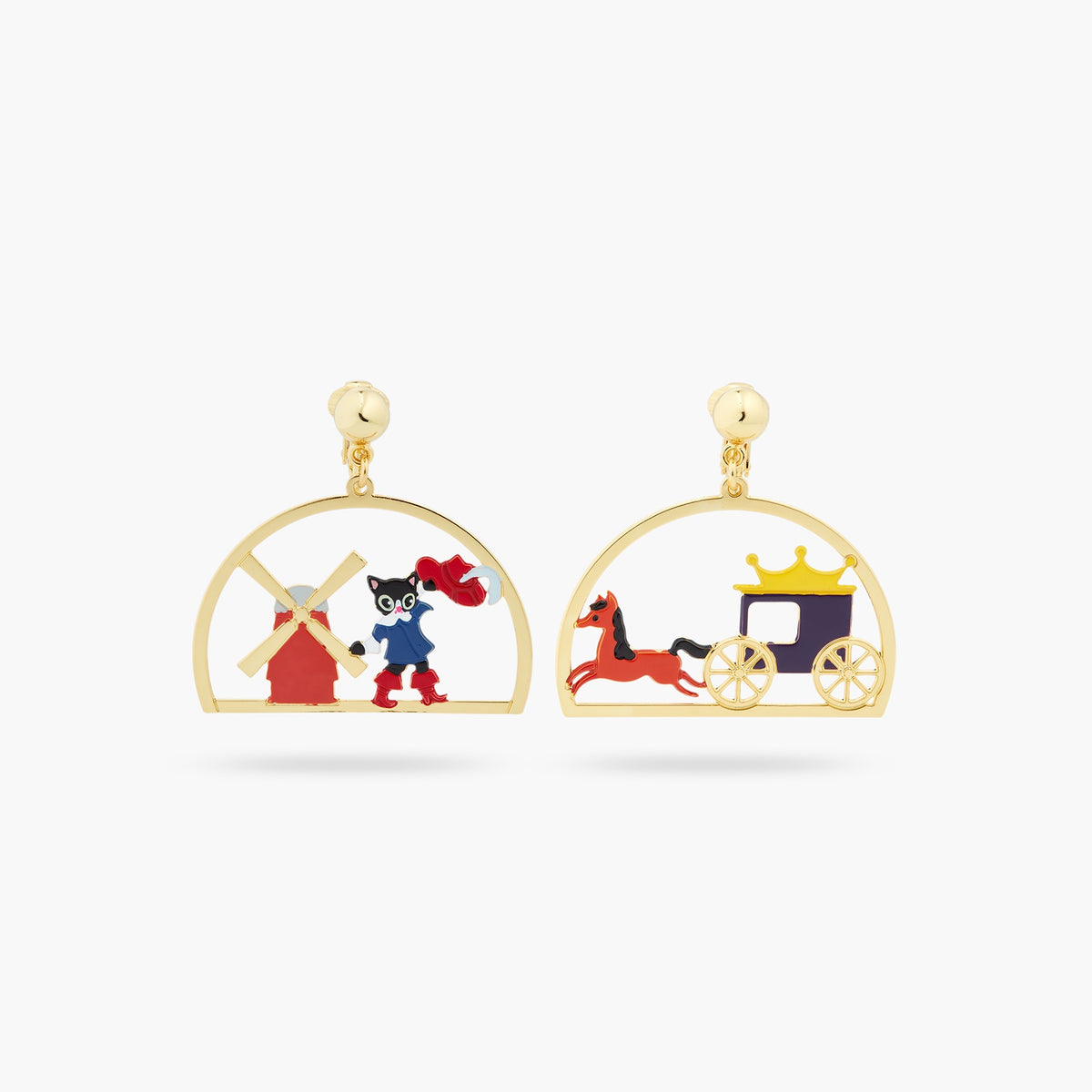 Charming Cat And Windmill Earrings | ASCC1011