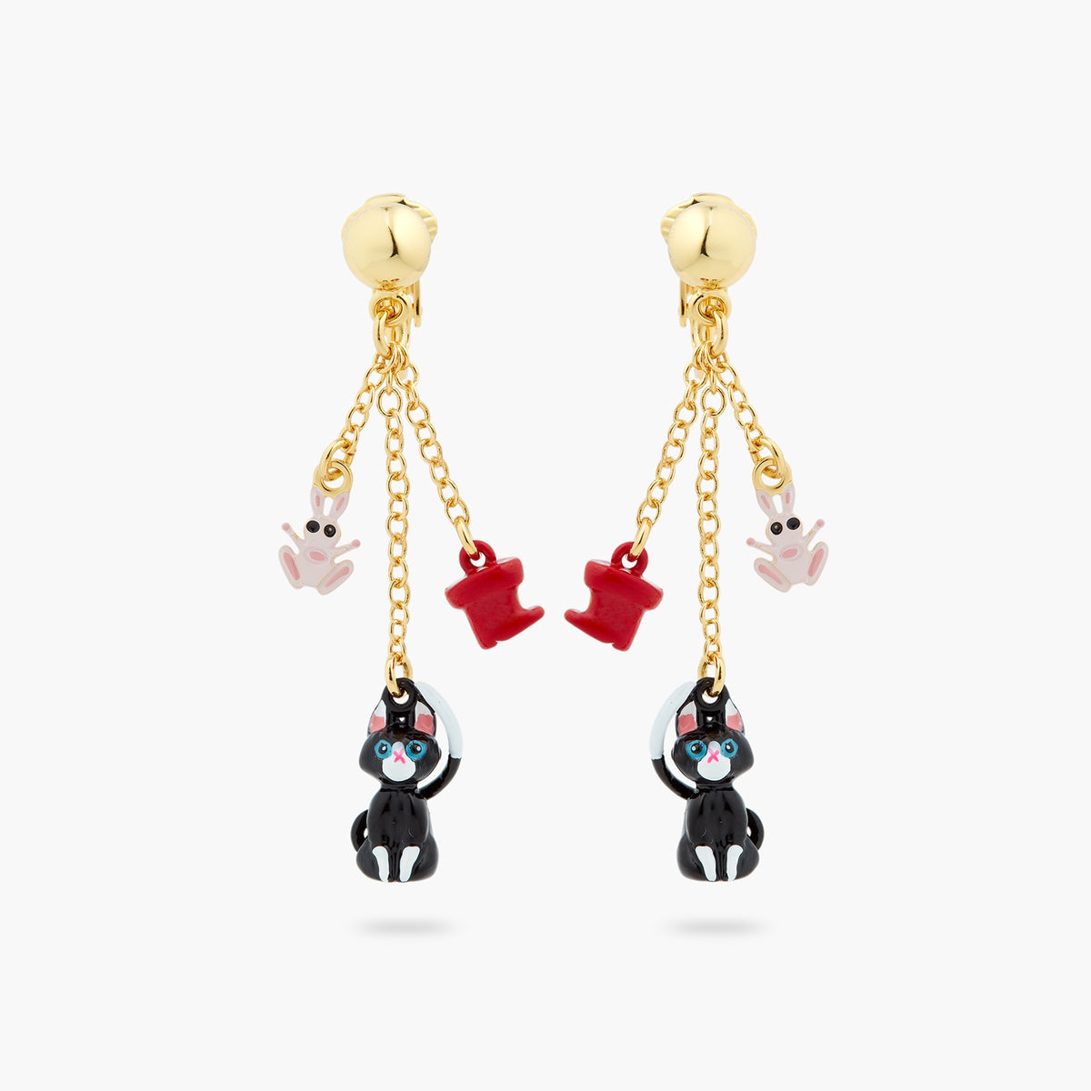 Charming Cat And Red Boots Dangling Earrings | ASCC1021