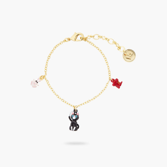 Charming Cat, Red Boot And Rabbit Charm Bracelet | ASCC2011