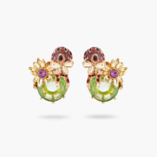 Dachshund And Stone Earrings