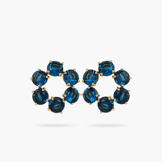 Ocean Blue Diamantine 6 Stone Earrings