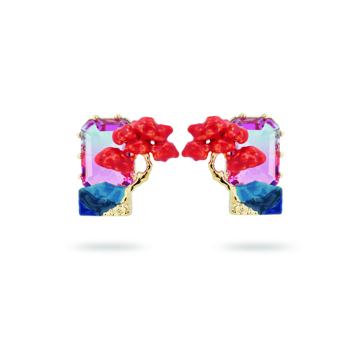 Rising Sun And Maple Tree Sleeper Earrings | ASLE1131