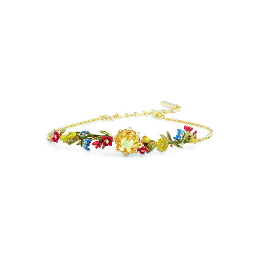 Autumn Flower And Round Stone Fine Bracelet | ASLE2031