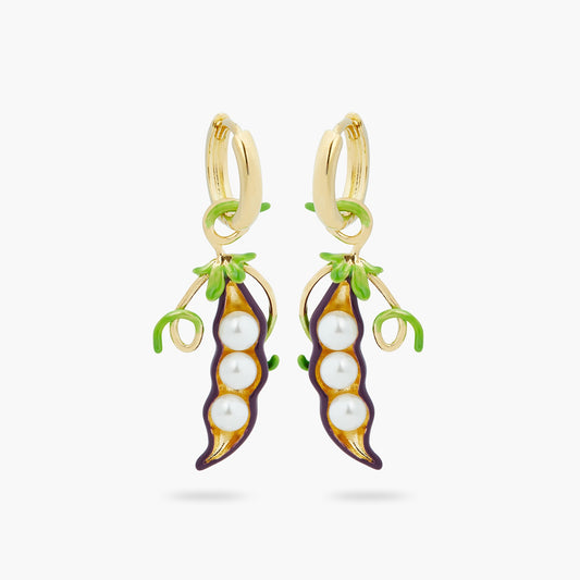 Peas And Mother-Of-Pearl Hoop Earrings | ASPO1051