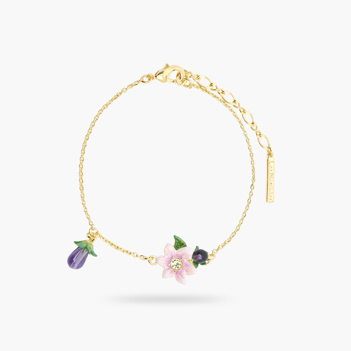 Aubergine Pink Flower Fine Bracelet | ASPO2031