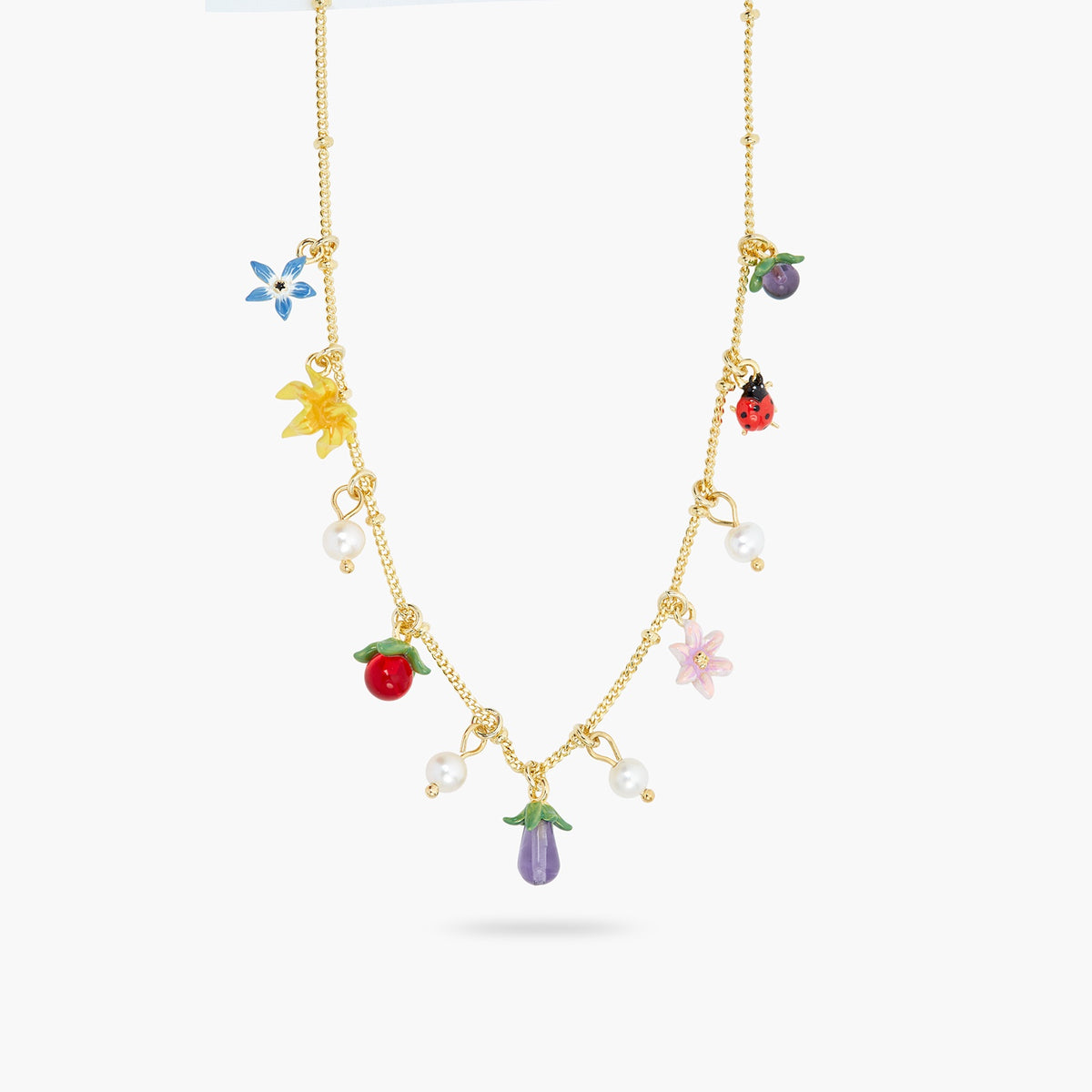 Wonderful Vegetable Garden And Mother-Of-Pearl Charm Necklace | ASPO3021