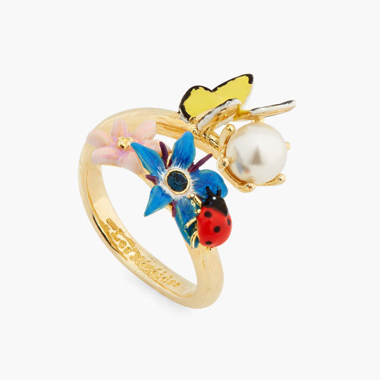 Wonderful Vegetable Garden And Mother-Of-Pearl Adjustable Ring | ASPO6011