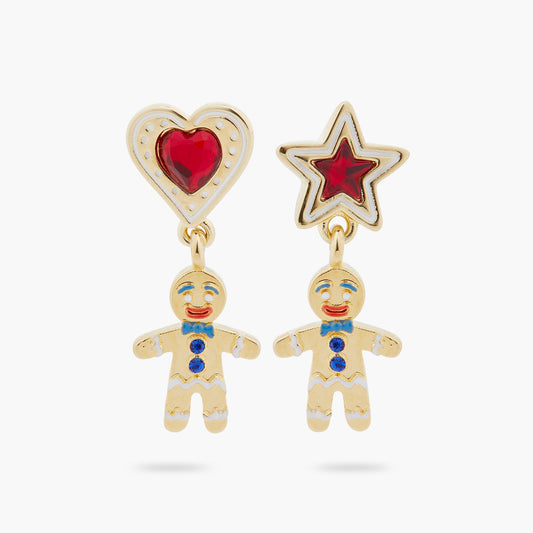 Christmas Biscuit Asymmetrical Earrings