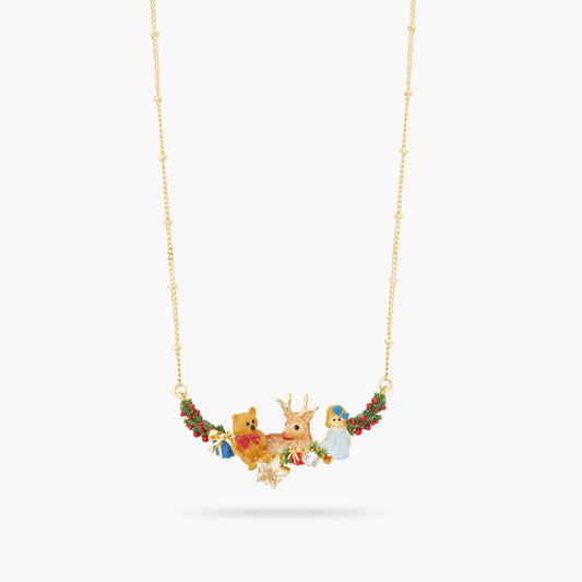 Fawn And Christmas Gift Statement Necklace