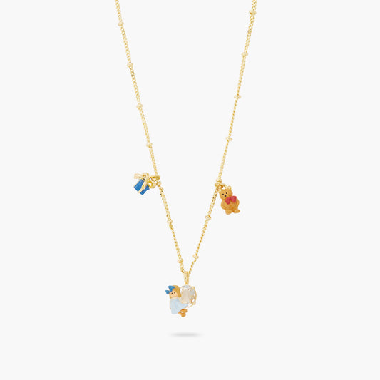 Christmas Gift, Teddy Bear And Doll Charm Necklace