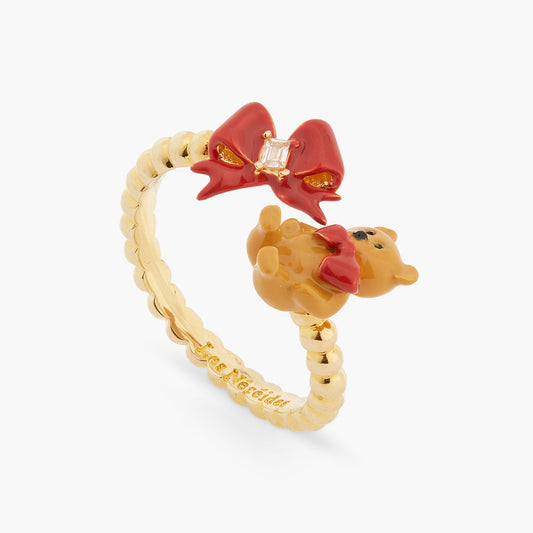 Teddy Bear And Bow Adjustable Me And You Ring | ASPS6021