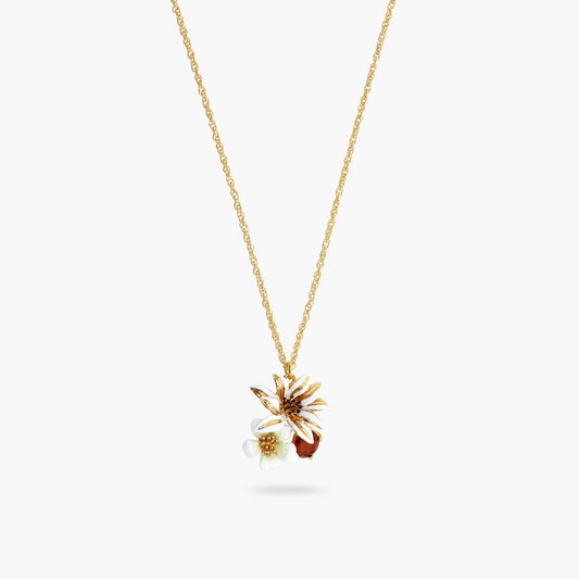 White And Gold Flowers Necklace | ASTM3051