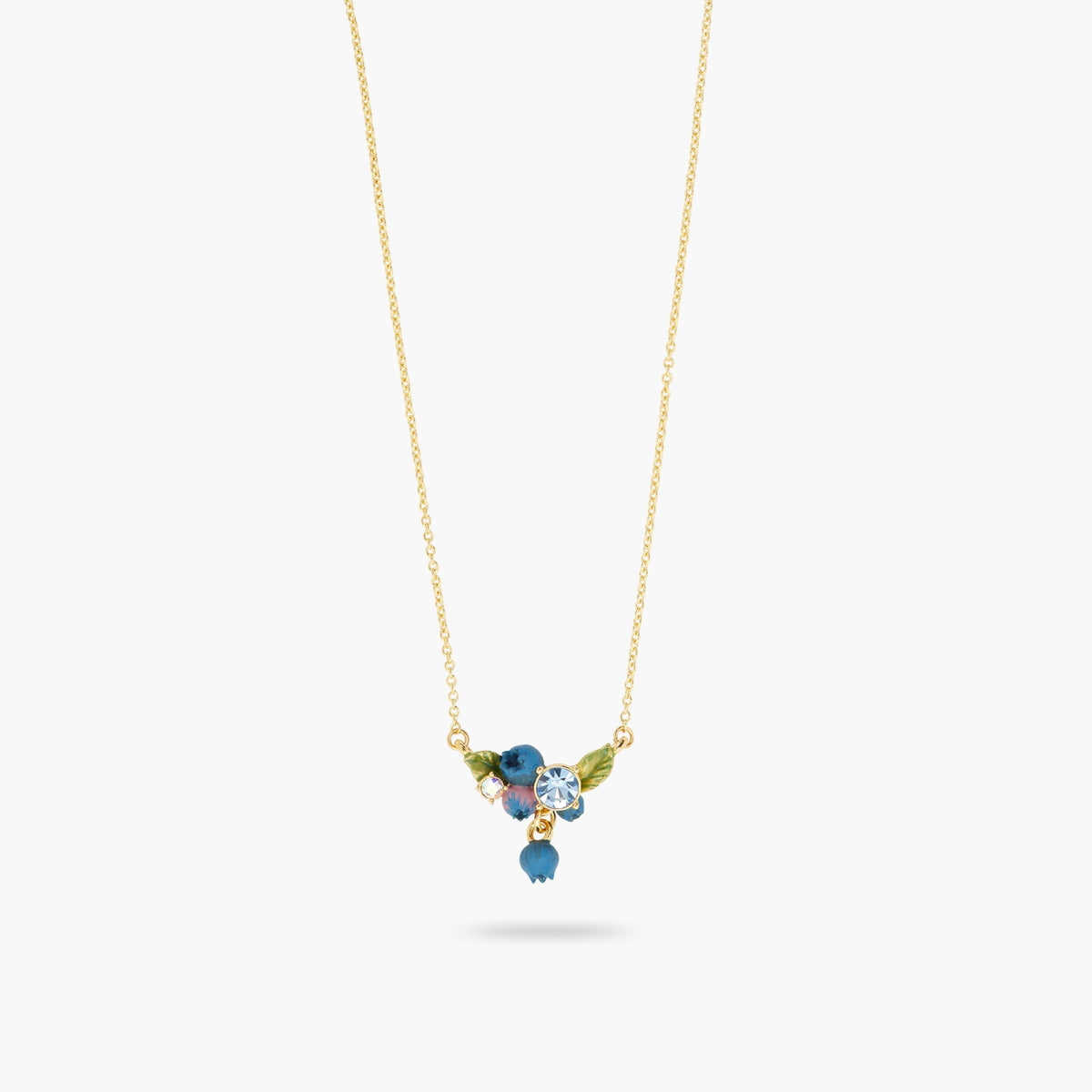 Blueberry And Round Cut Stone Statement Necklace | ATBG3051