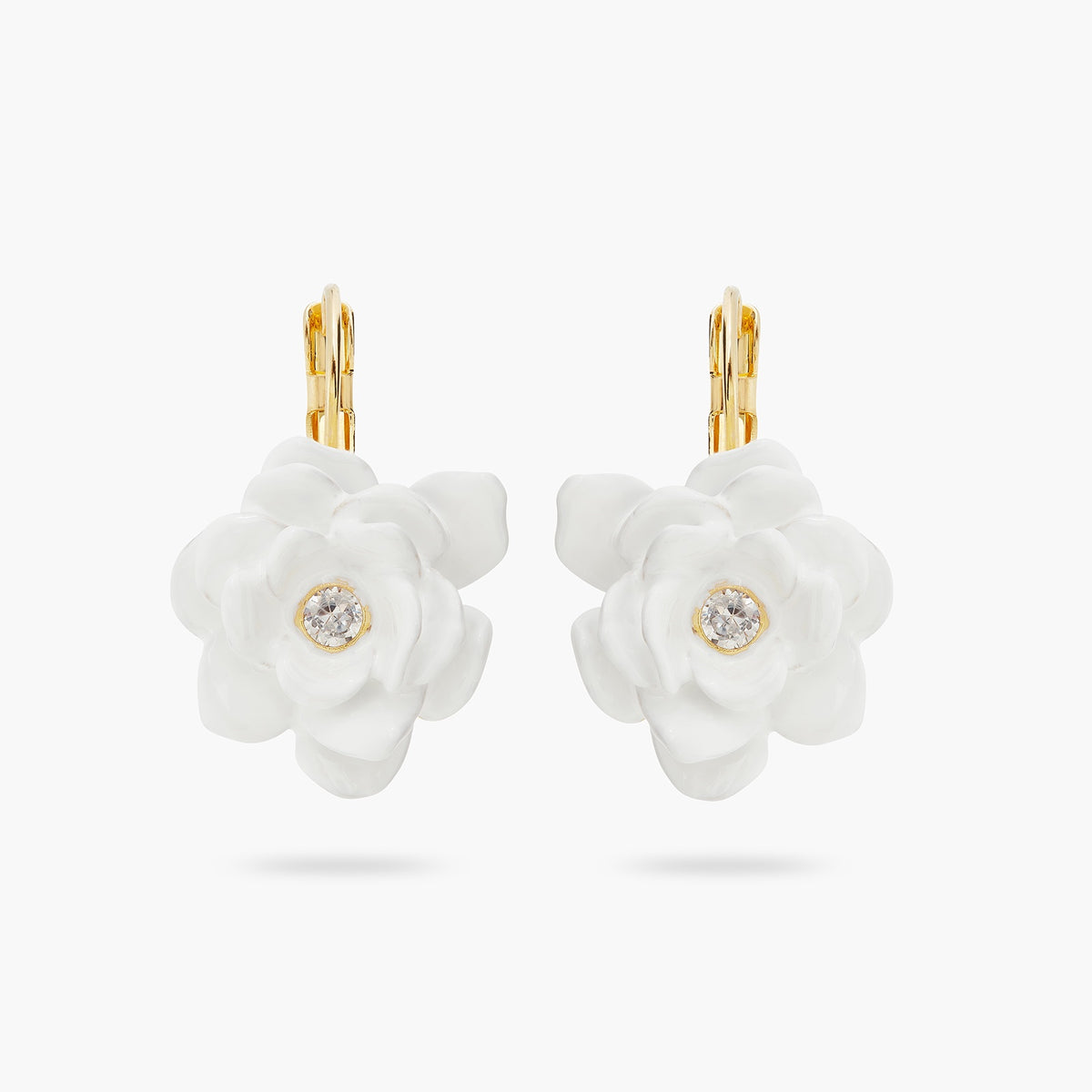 Gardenia And Cut Stone Earrings | ATBP1081