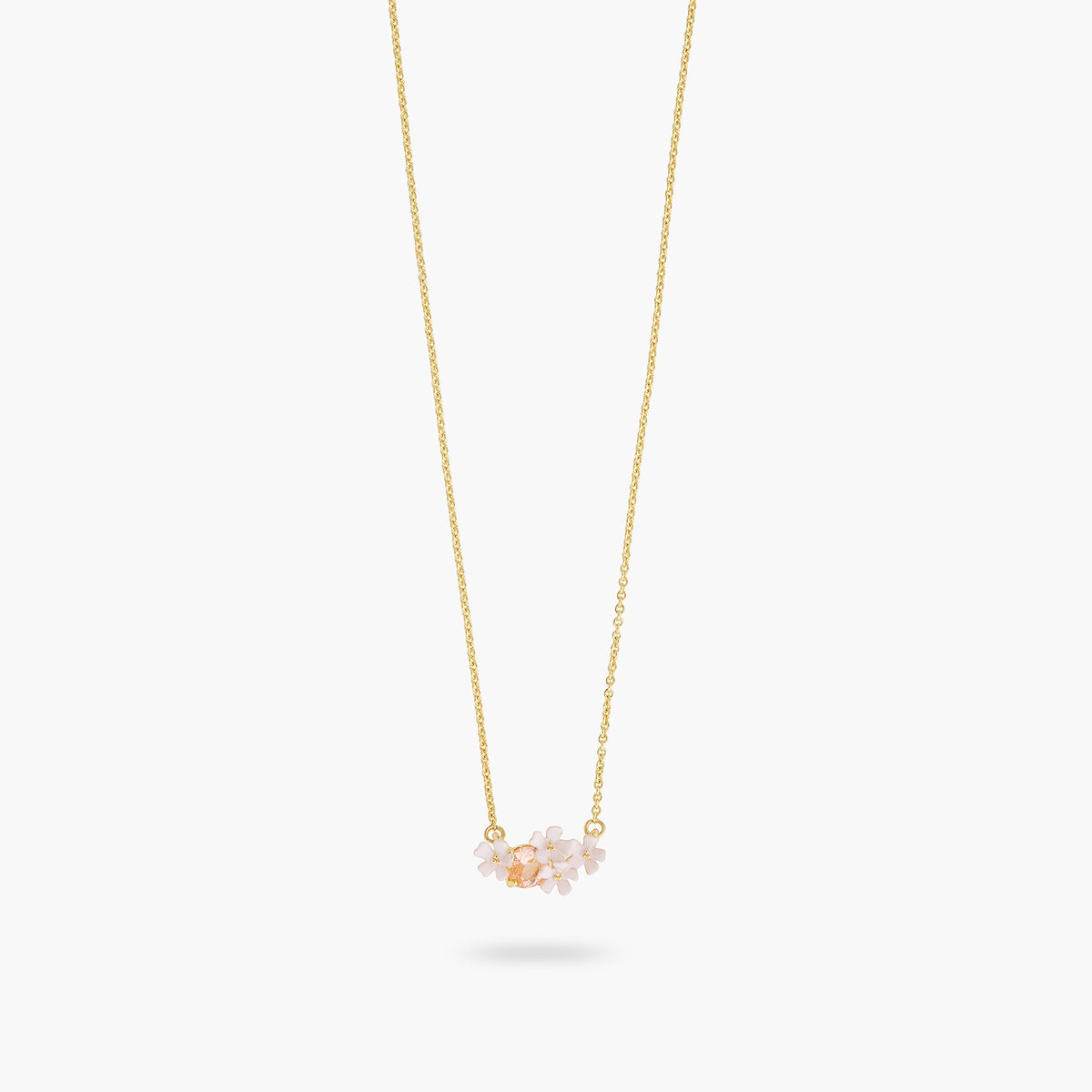 Verbena Flower And Round Stone Statement Necklace | ATBP3041