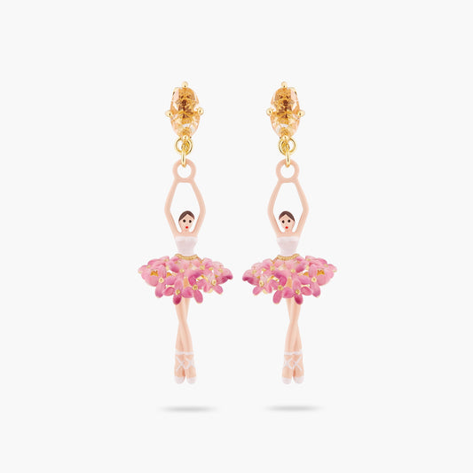 Ballerina, Stone And Enamelled Flower Bouquet Earrings