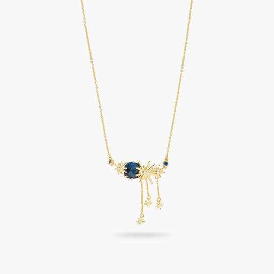Gold Stars And Blue Stone Statement Necklace