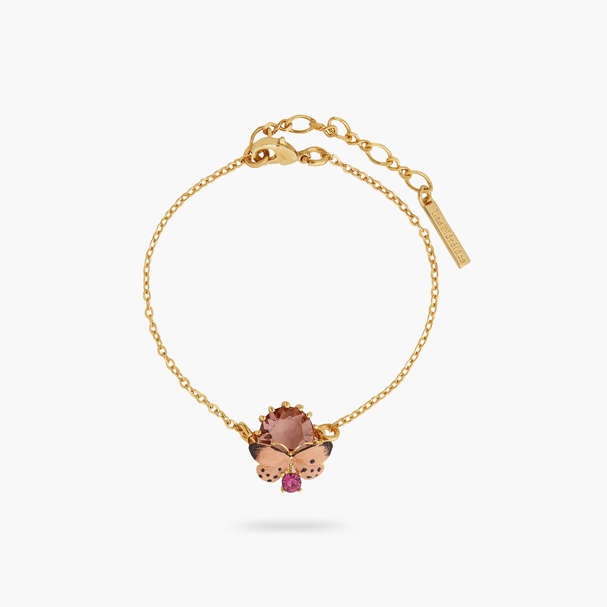 White Butterfly And Round Stone Fine Bracelet | ATLA2011