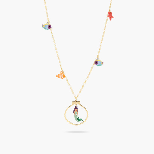 Mermaid And Fish Charm Necklace