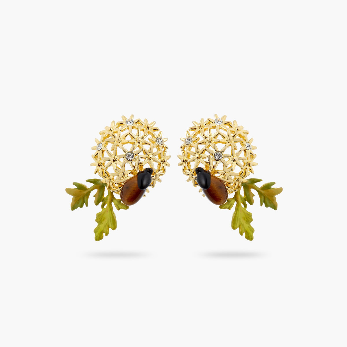 Golden Flower Bouquet And Scarab Beetle Earrings | ATPO1101