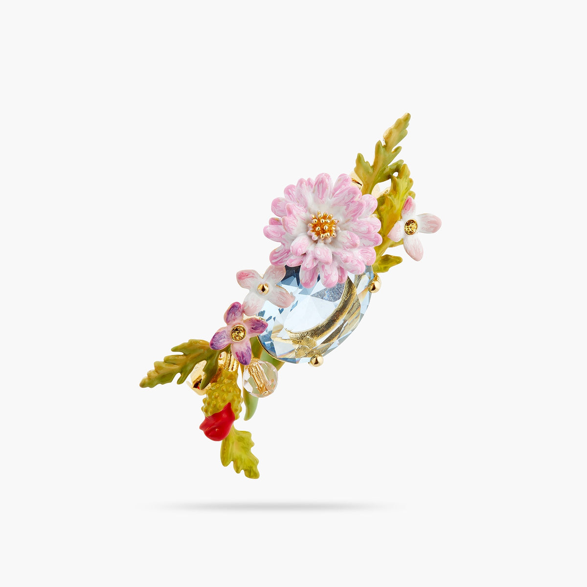 Wildflower And Blue Stone Brooch | ATPO5011