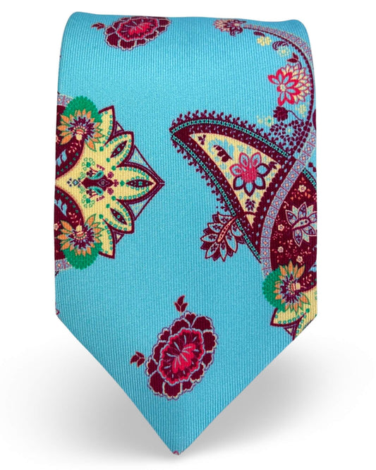 Amble Pattern Tie - Pale Blue