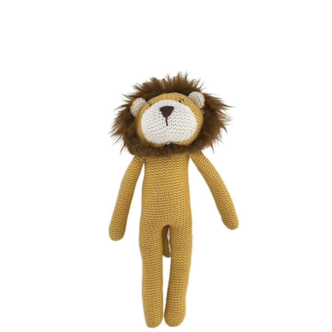 Eco Knitted Animal Rattle - Lion