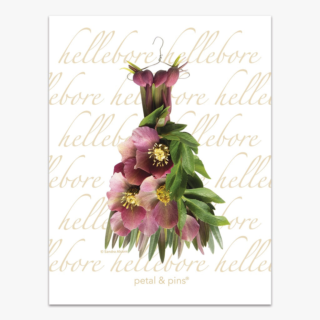 Crimson Hellebore Dress Tea Towel