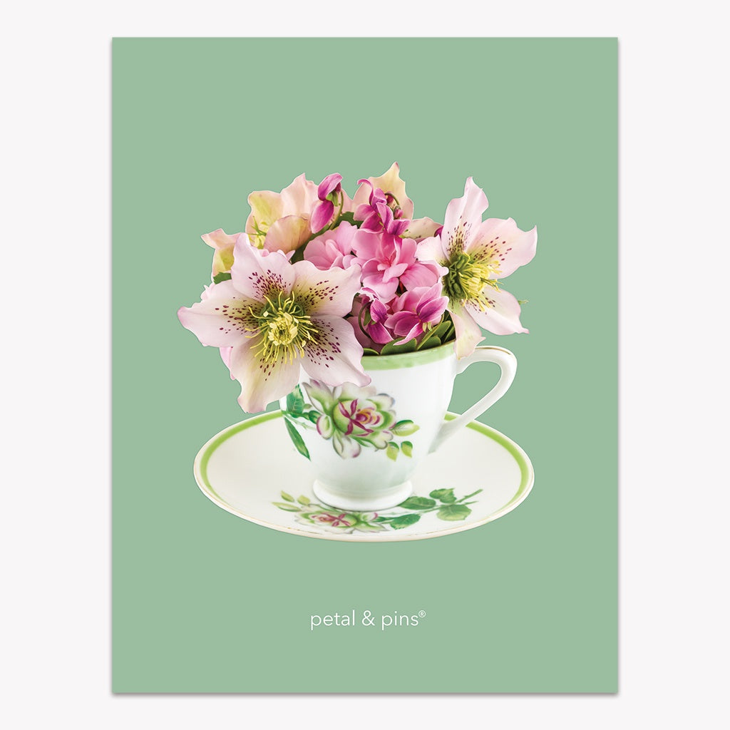 Vintage Teacup Tea Towel
